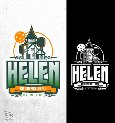 Logo - Indoor Pickleball chipdavid dogwings drawing logo pickleball vector
