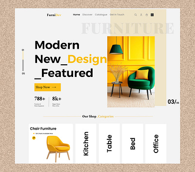 Furniture branding design dribbble figma ui uiux website