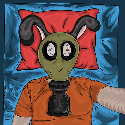 Chernobyl Rabbit anxiety art gas mask illustration mental health rabbit vector art