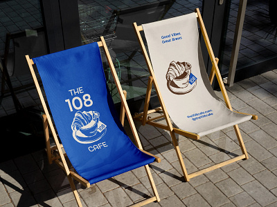 The 108 Cafe ☕ Brand billboard branding cafe citylight design download freebie identity logo mockup mockups psd sunbed template typography