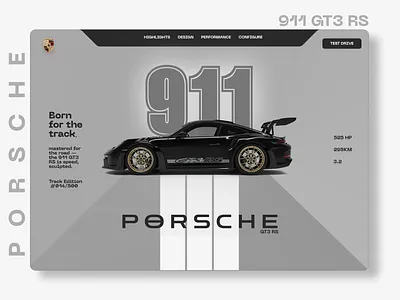 Porsche 911 GT3 RS 3d car dailyui graphic design ui