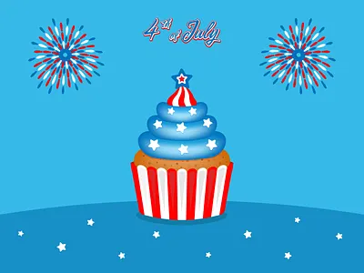 American cupcake 🗽 4th of july america american cupcake design digitalart digitalillustration graphic design illustration muffin patriotic usa vector vector illustration