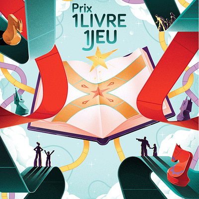 The 1 Book, 1 Game Prize Festival art branding character design design digital illustration editing graphic design illustration illustrator poster