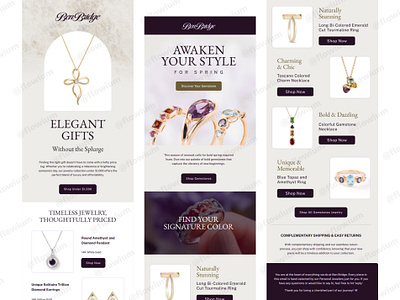 Luxury Jewelry Email Design | Elegant & Seasonal eCommerce Templ branding design email email design email marketing illustration newsletter newsletter design