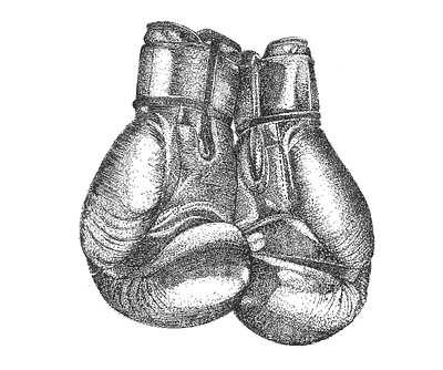 Gloves black dots dotwork illustration