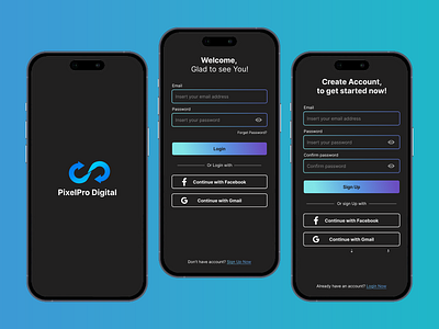 Login/Signup Page - Dark Mode graphic design ui