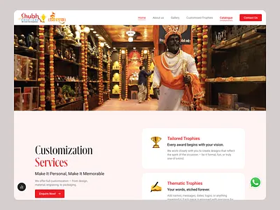 Shubh Creations Website animation award landingpage awards design black clean creative design grey homepage landing page minimal red trophy trophy award typography ui ux web website