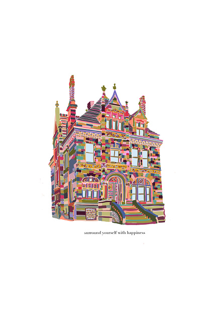 Happy House illustration procreate