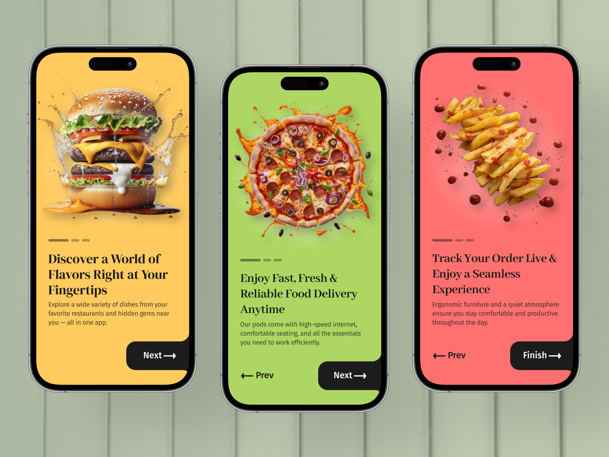Food Delivery App – Onboarding Screens app design food food delivery app food ui mobile app design onboarding onboarding screens ui ui design ui ux user onboard