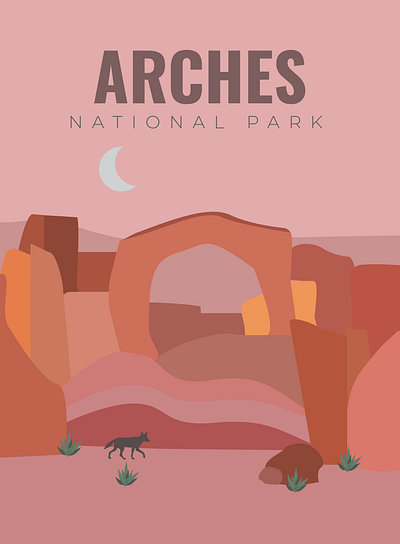 Arches National Park Poster arches illustration poster