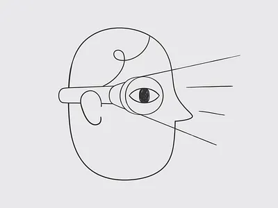 Seeking truth abstract clever elegant envision eye flashlight flat idea illustration lineart minimal seeking simple surreal surrealist vector vision