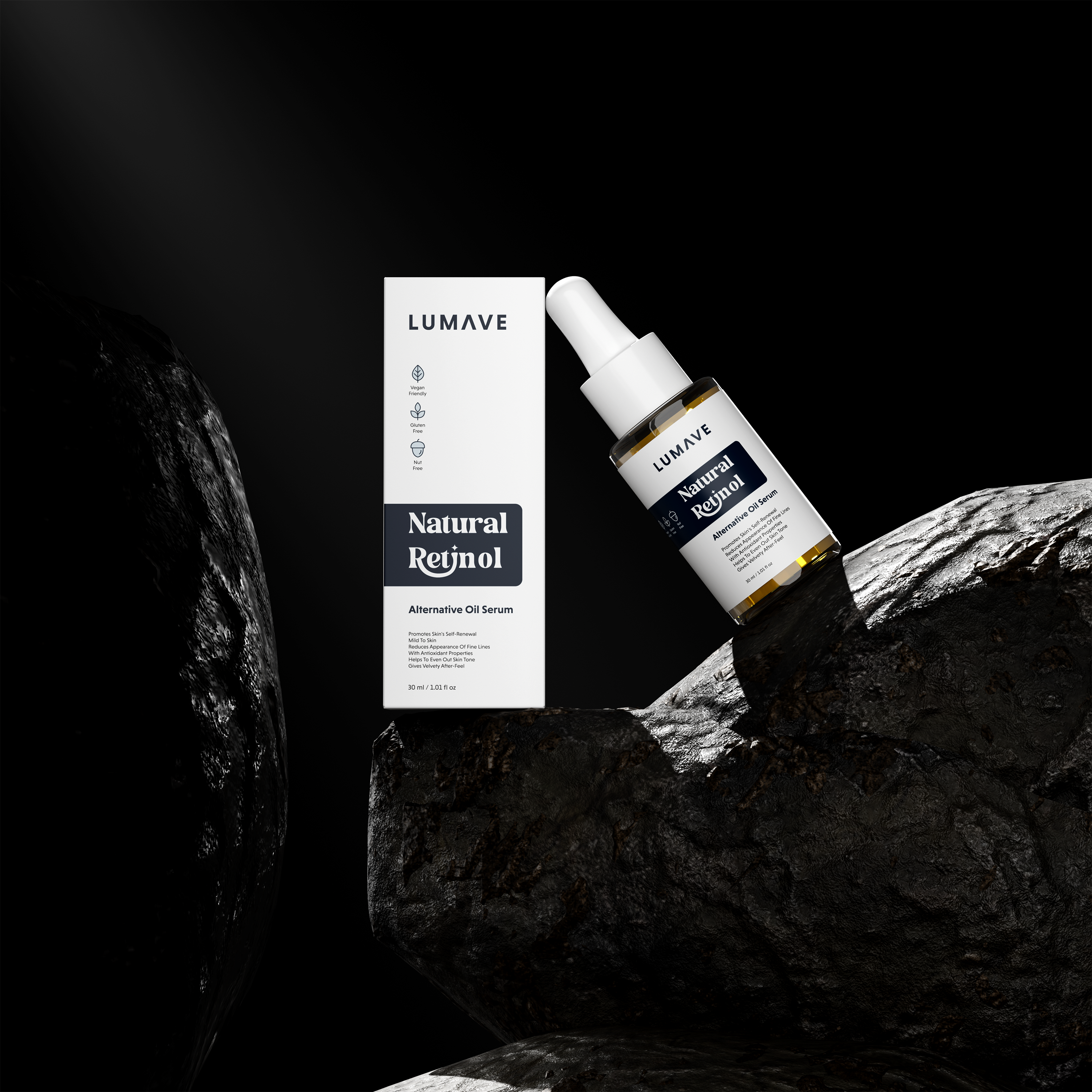 Natural Retinol Serum Packaging Design box branding cosmetic dropper luxury natural retinol oil packaging print retinol serum skin care super