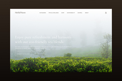 Herbal Haven – Organic Tea Shop Website UI eco friendly shop ui herbal ecommerce design herbal haven figma natural product web design nature inspired ui organic tea website sustainable figma template tea brand homepage tea shop ui wellness ecommerce ui