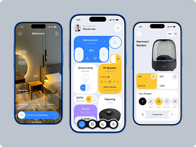Smart Home Mobile App app app design app ui design application branding clean concept design fireart home ios lamp mobile mobile app mobile ui robot smart home app switch ui ux