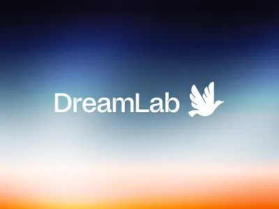 Dream Lab Logo bird logo branding design dream flight gradient icon identity lab logo scenic wings