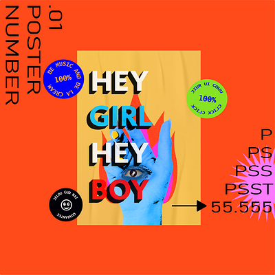 Abstract Illusion animation boy girl graphic design illustration typography vector