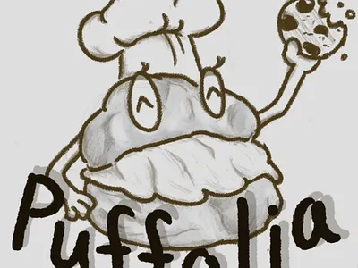 Puffolia Bakery | B&W sketch icon logo