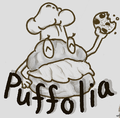 Puffolia Bakery | B&W sketch icon logo