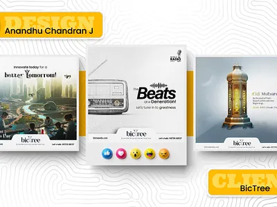Social Media Posts for BicTree 3d animation branding creative design graphic design illustration logo motion graphics photoshop post social media ui ux vector