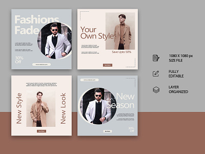 A Set of men's social media Post Design. branding brandingdesign creativedesign designinspiration dribbbleweeklywarmup graphic design instagram post socialmediapost visualdesign