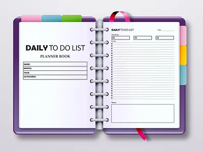 Daily to do list template design goal