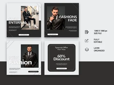 Set of Black & White Men's Social media post 3ddesign adbanner brandingdesign creativedesign designinspiration graphicdesign illustrator instagramtemplate layoutdesign marketingdesign modernstyle photoshopdesign postdesign promotiondesign socialmediapost uidesign uxdesign