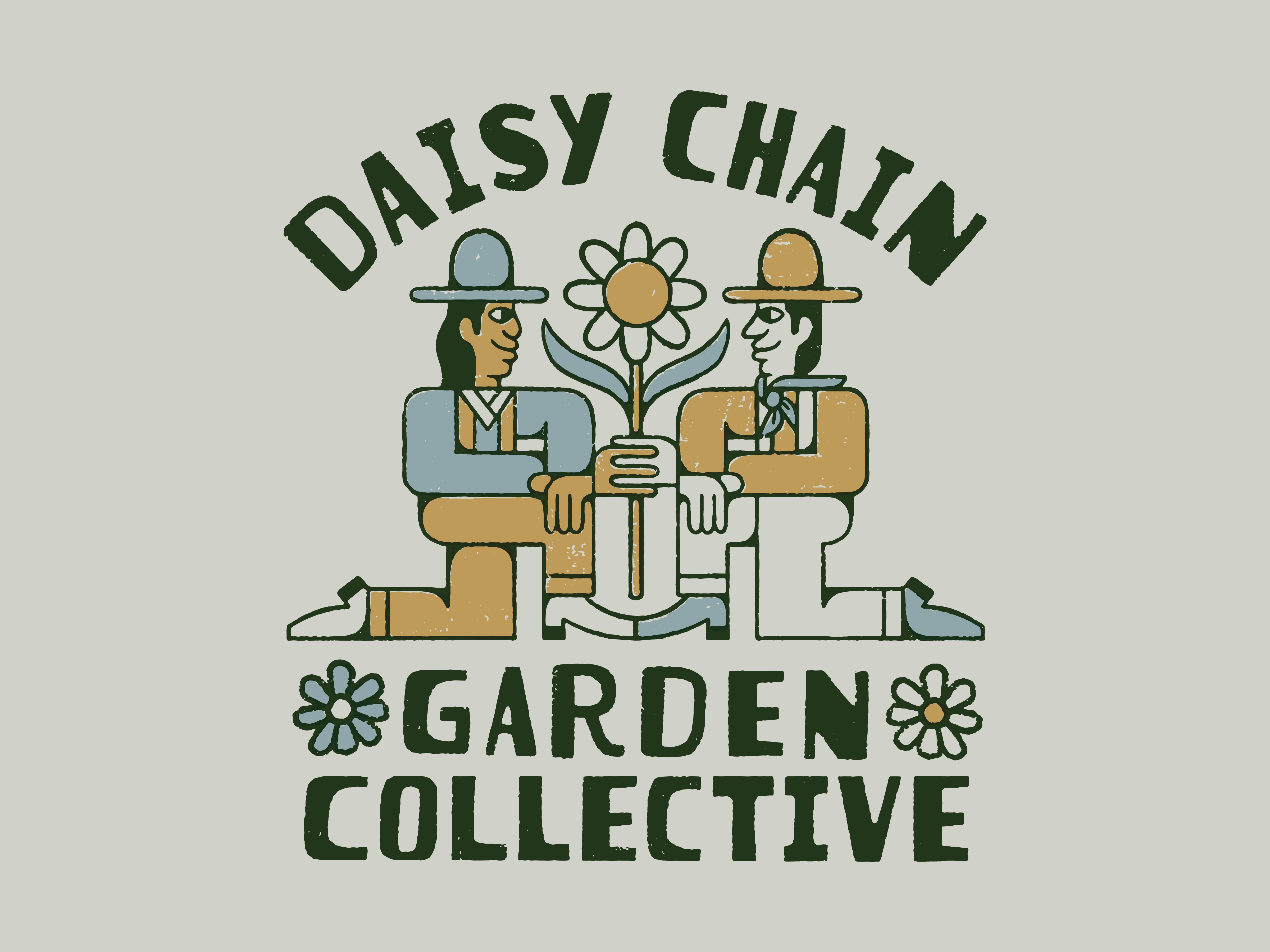 Daisy Chain Garden Collective badge branding chain collective community daisy farm flower garden grow hand lettering logo organic summer