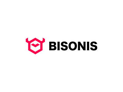 Bisonis Logo Design angry animal animal head bison branding business concept creative design fire head horn idea logo logotype minimal minimalist modern shape startup