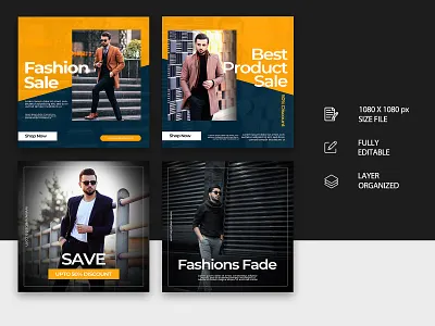Multiple Social media post of Men's Fashion. adbanner brandingdesign businessbranding creativedesign designinspiration designtrends fashiondesign uidesign graphicdesign illustrator layoutdesign marketingdesign photoshopdesign postdesign promotiondesign socialmediapost uxdesign visualdesign