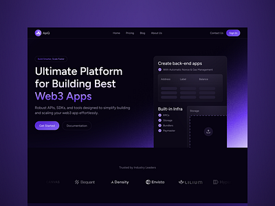 APIQ — Web3 Blockchain Website ai ai website blockchain dark dark website gradient landing page landing page design minimal nft saas saas website ui ux web design web3 web3 website website website design