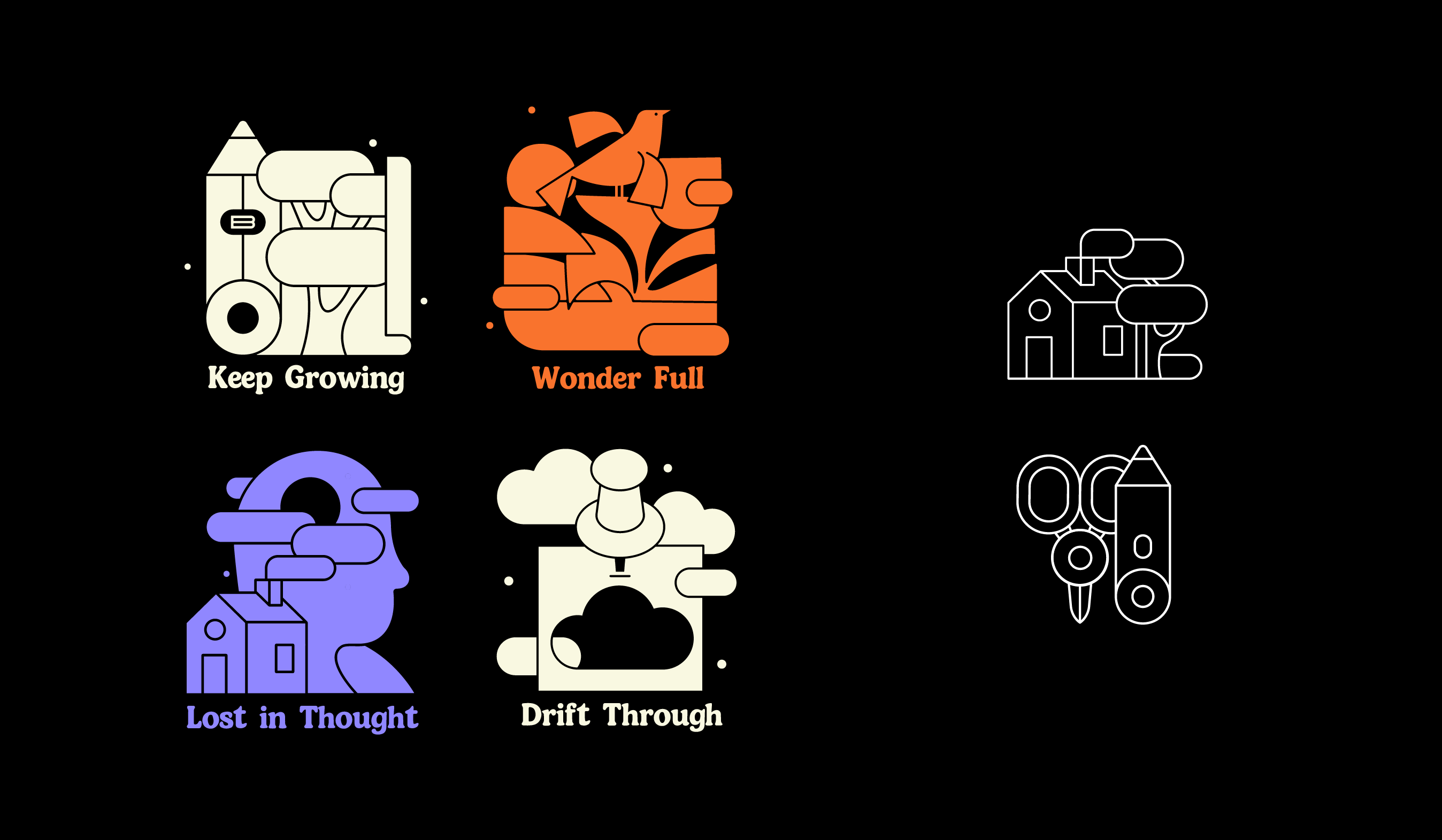 Personal Branding bird book brand brand design branding cloud collateral design graphic design house illustration inspiration logo pencil signage thought