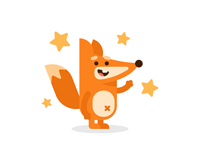 Fox Character animal character cute drawing flat fox geometric illustration nature orange pet simple texture vector