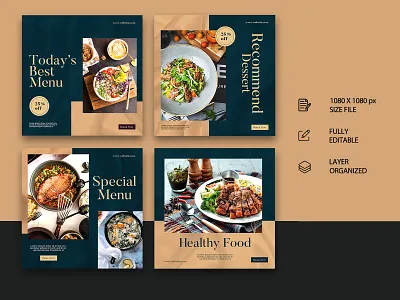 A Set Of Food Menu Social Media Post Design 3ddesign adbanner brandingdesign businessbranding creativedesign designinspiration designtrends fashiondesign graphicdesign illustrator instagramtemplate layoutdesign marketingdesign modernstyle photoshopdesign postdesign promotiondesign socialmediapost uidesign uxdesign