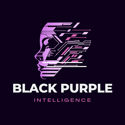 Black Purple Intelligence Logo branding logo