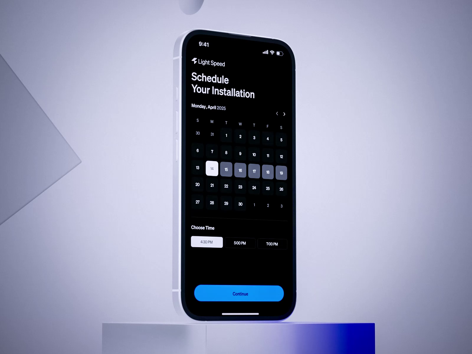 Example of Internet Service App UI – Booking, Modem Selection & Checkout UX