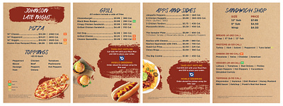 Menu Design burgers dining food hot dog menu print