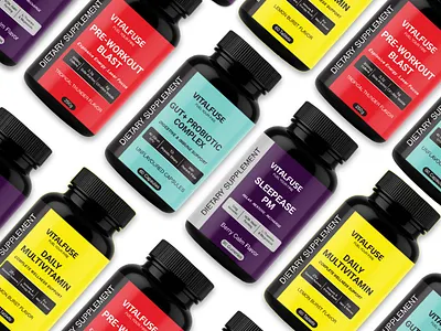 Supplement Label Design - Multiple Products box design branding graphic design label label design packaging design packaging labels