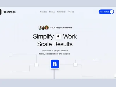 Flowtrack – AI Project Hub Landing animated hero section animated website landing page