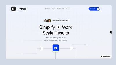 Flowtrack – AI Project Hub Landing animated hero section animated website landing page