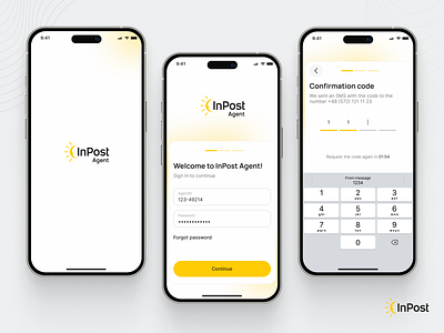 Log in / OTP - InPost: Agent inpost log in mobile otp ui