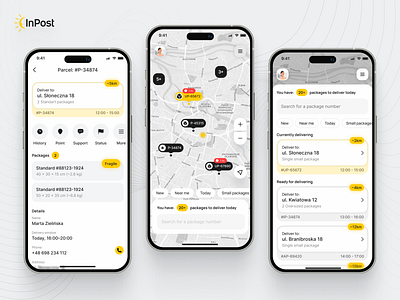 Home Screen - InPost: Agent curier delivery app home screen inpost mobile ui