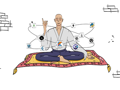 Yoga in the void aftereffects animation design illustration loop motion design motion graphics vector