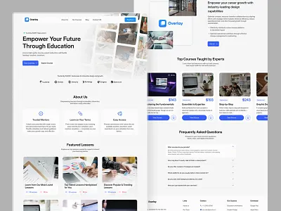 E-Learning landing page course design e learning educational hero section landing page minimal design mordern ui design ux website