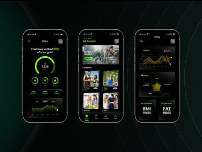 VITO FIT – AI-Powered Fitness App UI ai app dark mode ui figma fitness app health app mobile ui modern ui personalized app wellness app calorie tracker