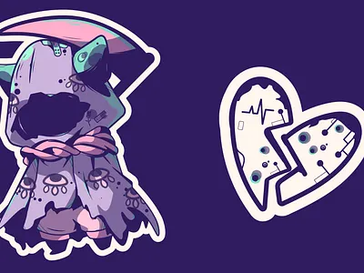 Skull n' Ghost pOkemon card Stickers ! halloween halloween card hunted design illustration pokemon card reaper skull spooky season tcg pokemon card