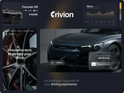Drivion Rental Car - Branding brand car brand identity branding business car branding car rent car rental driving driving experience innovation logo logo design startup tech