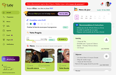 Laso'Coach App UX/Ui Design african food animation congolese app graphic design mobile app nutrition ui uiux ux design web app