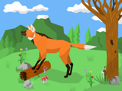 Lobo Guará - Feito com Figma figma illustration nature natureza