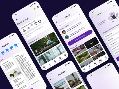Nesto - Meditation App app design creative design figma meditation app mobile app mobile ui ui uiux