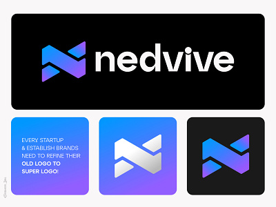 Nedvive Logo Design for Startups, Technology, Finance, Marketing agency logo best logo designer blockchain logo branding creative logo finance logo lettering logo logo design logo designer logo mark logos logotype modern logo monogram n logo saas logo starutp typography web3
